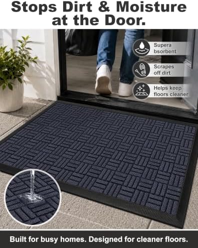 Mibao Front Door Mat Outdoor Entrance, Waterproof Dirt Trapper Doormat - Image 5