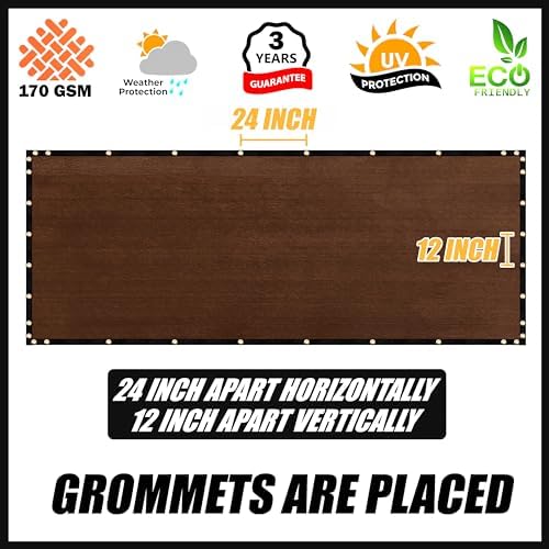 Royal Shade 8' x 56' Brown Fence Privacy Screen, 90% Blockage Windscreen - Image 4
