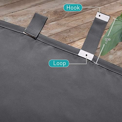 NICETOWN Outdoor Curtain for Patio Waterproof 95 inch Length, Sticky Tab Top - Image 3