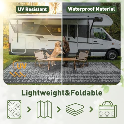 MontVoo Outdoor Rug Waterproof 6x9 ft Outdoor Carpet Patio Rug Mat Reversible - Image 3