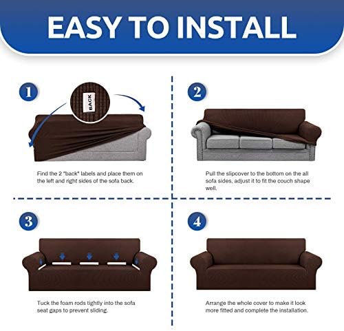 KEKUOU Stretch Loveseat Couch Cover, 2 Cushion Couch Slipcover - Image 6