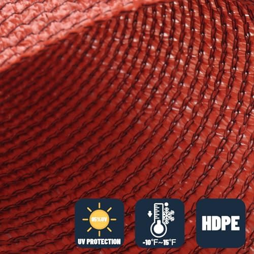 SUNNY GUARD Custom Size 5'x16' Rectangle Terra Red UV Block Sunshade - Image 4