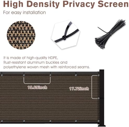 SUNNY GUARD 3.3' x 23' Balcony Privacy Screen, HDPE Patio Railing Cover Fence - Image 4
