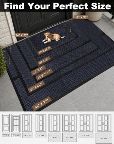 Mibao Front Door Mat Outdoor Entrance, Waterproof Dirt Trapper Doormat - Image 3