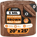 Multipurpose Protective Cover Brown Poly Tarp 20' x 25' by XposeSafety
