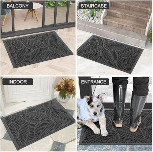 Colorxy Waterproof Front Doormat, Sturdy Natural Rubber Door Mat - Image 6
