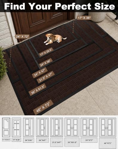 Mibao Front Door Mat Outdoor Entrance, 29.5" x 17" Heavy Duty Welcome Mat - Image 3