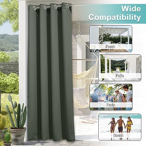 NICETOWN Waterproof Outdoor Curtain, W52 x L72 inch Privacy UV Block Thermal - Image 6