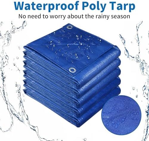 TARPAL 7x14 Feet Blue Tarp Waterproof 5mil Small tarps Multipurpose Tarp - Image 2