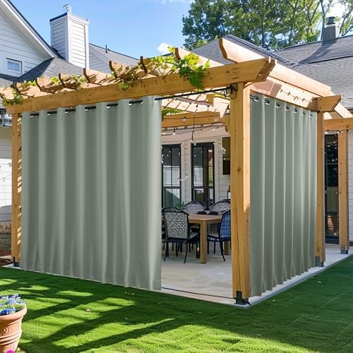 NICETOWN Gazebo Curtains Outdoor Waterproof W100 x L84 in Sage Green by NICETOWN