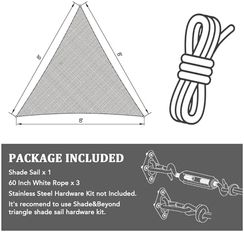 Shade&Beyond 9'X10'X13.5' Sun Shade Sail Cream Triangle - Image 7