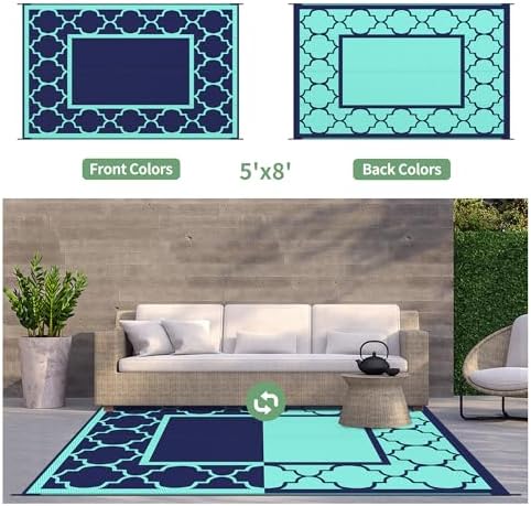 GENIMO Outdoor Rug, Waterproof Plastic Rugs - Image 4