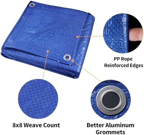 TARPAL 7x14 Feet Blue Tarp Waterproof 5mil Small tarps Multipurpose Tarp - Image 5