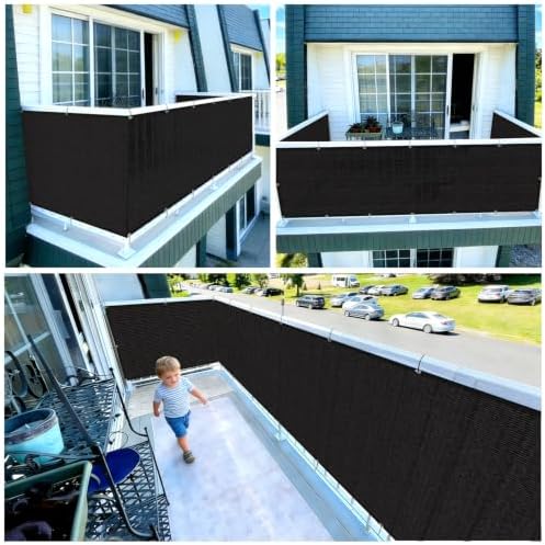 COOLBOYS Customized 3'x26' Black Balcony Privacy Screen Fence Cover - Image 6