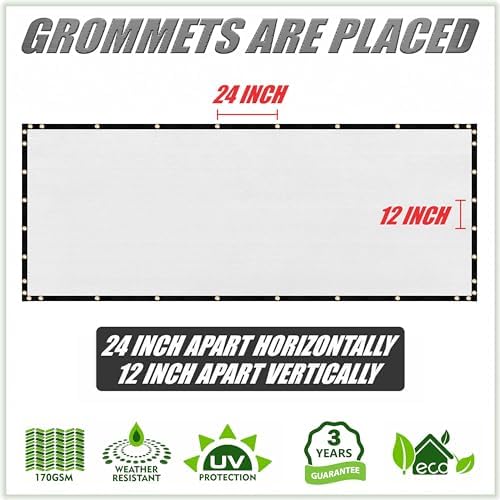 ColourTree Customized Size Fence Screen Privacy Screen White 5' x 187' - Image 4