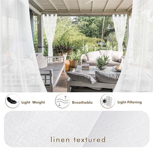 Semi Voile White Sheer Outdoor Curtains - Image 3