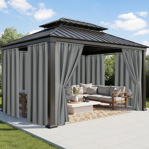Outdoor Curtains for Patio Waterproof, 8 Panels, Rod Pocket by RichSets