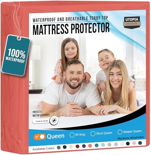 Utopia Bedding Waterproof Mattress Protector Queen Size, Premium 200 GSM Terry by UTOPIABEDDING