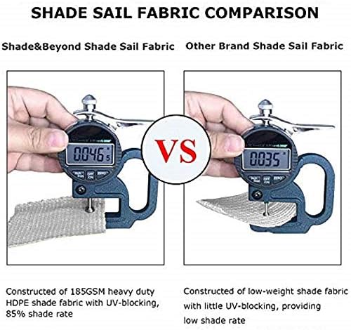 Shade&Beyond 5'X5' Sun Shade Sail Light Grey Rectangle - Image 4
