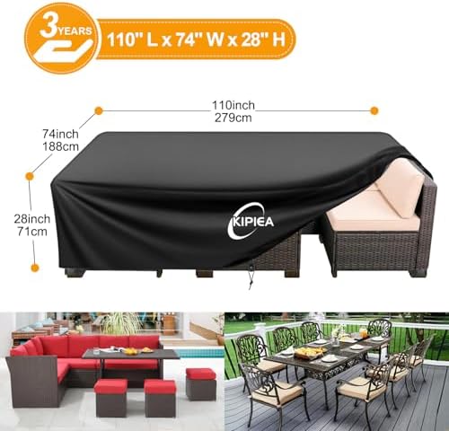 Kipiea Outdoor Furniture Covers Waterproof, 420D Heavy-Duty Patio Furniture Set - Image 2