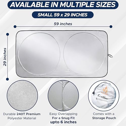 EcoNour Car Sun Shade for Windshield, Foldable Front Window Cover - Image 4