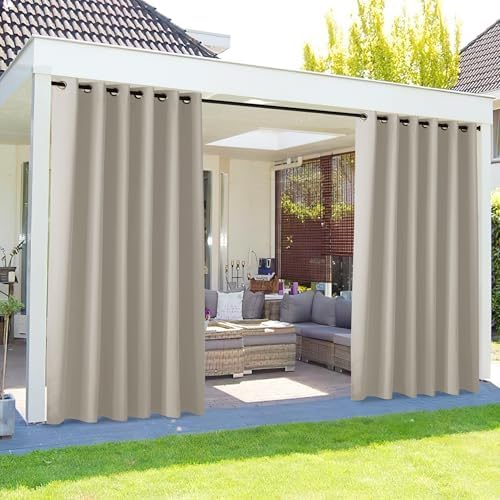 NICETOWN Outdoor Curtainch for Patio Waterproof 84 inch Wide, Thermal Insulated by NICETOWN