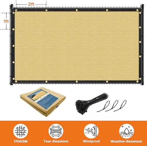 3'X10' Fence Privacy Screen Heavy Duty 170 GSM Windscreen & Dustproof Fabric - Image 5