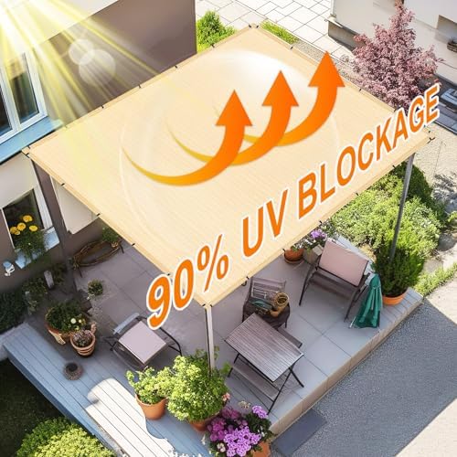 Artpuch 90% Sun Shade Cloth, 8 x 20 FT Pergola Shade Cover Canopy - Image 3