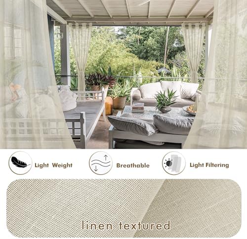 Semi Voile Beige Sheer Outdoor Curtains - Image 3