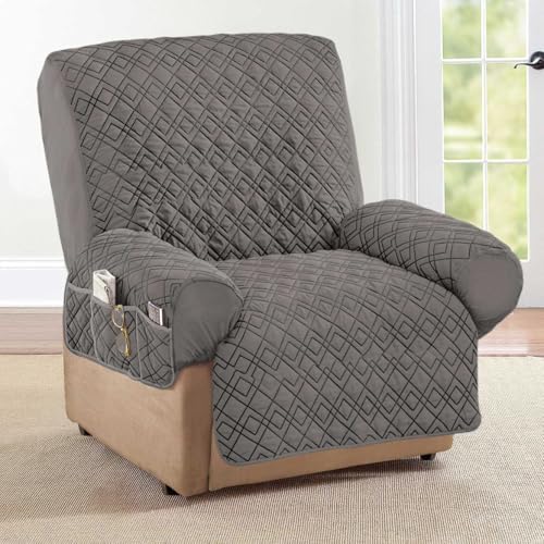 Collections Etc Diamond-Shape Quilted Stretch Recliner Cover - Image 3