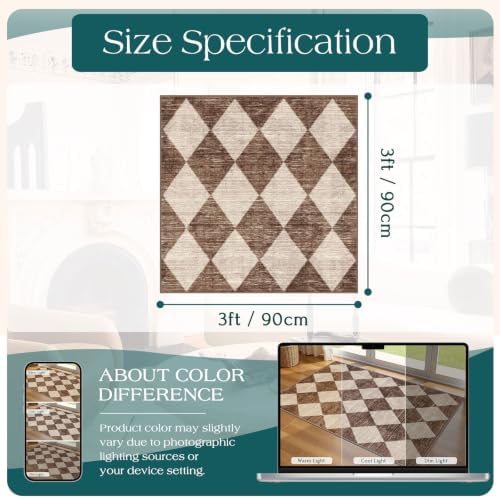 3x3 Square Entryway Rug - Image 2