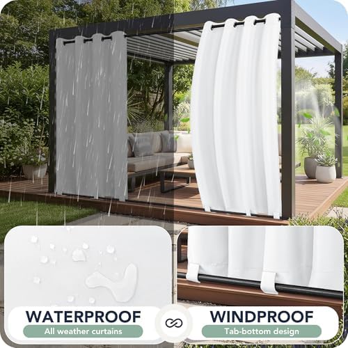 Outdoor Curtains for Patio Waterproof 6 Panels, Porch Sun Shade - Image 2