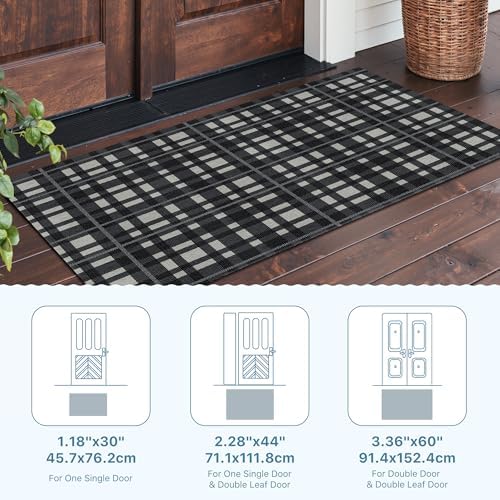 GENIMO Christmas Door Mat 18X30 Inch Buffalo Plaid Christmas Decor Rug Outdoor - Image 5