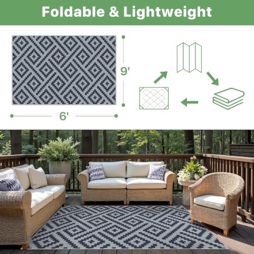 GENIMO Outdoor Rug, Waterproof Plastic Rugs - Image 2