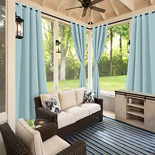 BONZER Outdoor Curtains for Patio Waterproof Weighted Blackout Blinds - Image 6