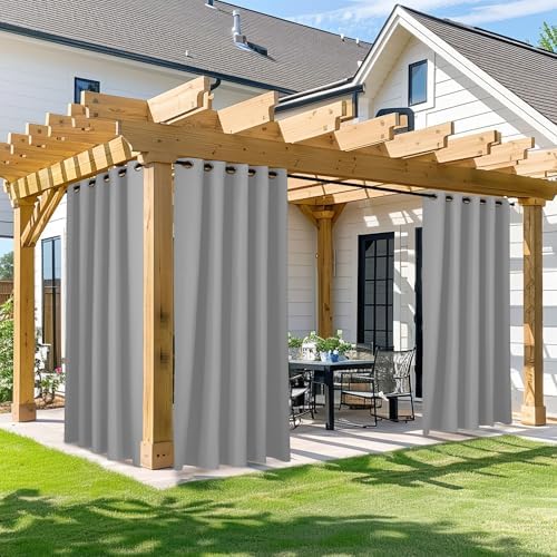 NICETOWN Outdoor Curtain for Patio Waterproof W66 x L95 inch, Stainless Grommet by NICETOWN