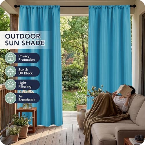 Outdoor Curtains for Patio Waterproof, 8 Panels, Rod Pocket - Image 3