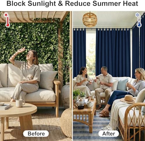 RYB HOME 2 Panels Outdoor Curtains - Image 2