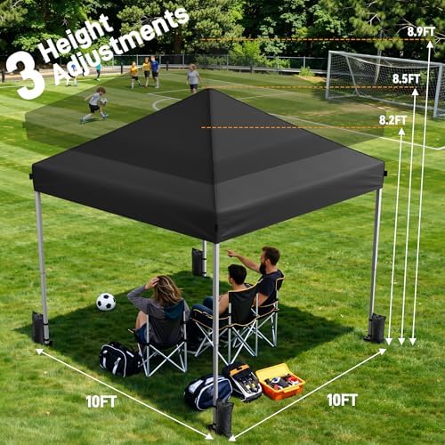 10x10 Pop Up Canopy Tent with One-Push Center Lock - Image 4