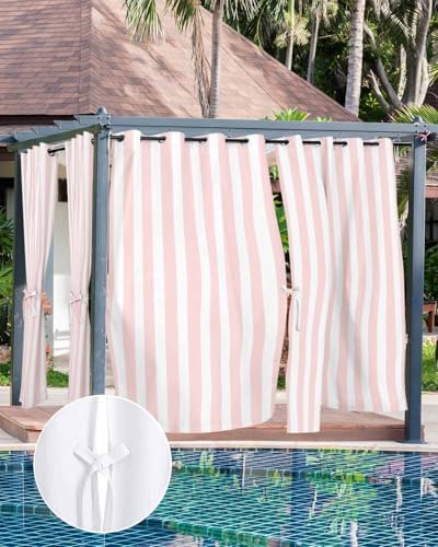 Striped Outdoor Curtains for Patio Waterproof Weatherproof, Sun Blocking - Image 5