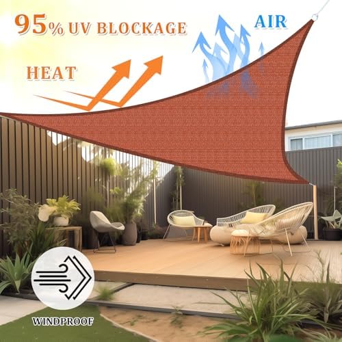 Shade&Beyond 10'X13'X16.4' Sun Shade Sail Rust Red Triangle - Image 2