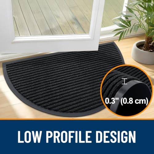 OLANLY Half Circle Front Door Mat 35x23, Waterproof Heavy-Duty Doormat - Image 4