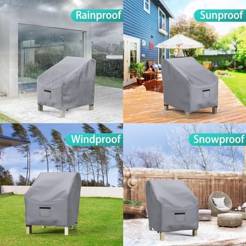 2 Pack Outdoor Patio Chair Covers Waterproof 30"Wx27"Dx36"H - Image 3