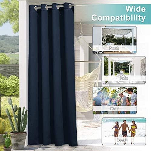 NICETOWN Outdoor Curtainch for Patio Waterproof 140 inch Wide, Rustproof - Image 6