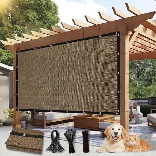 90% Outdoor Sun Shade Cloth, Privacy Screen Sunshades by BELLEDURA