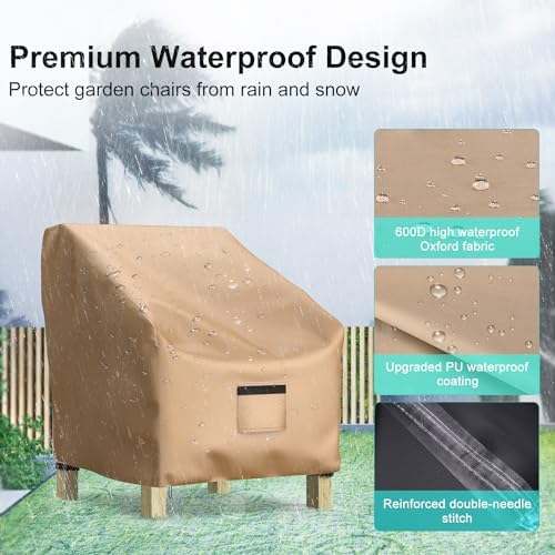 2 Pack Outdoor Patio Chair Covers Waterproof 36"Wx37"Dx36"H - Image 4