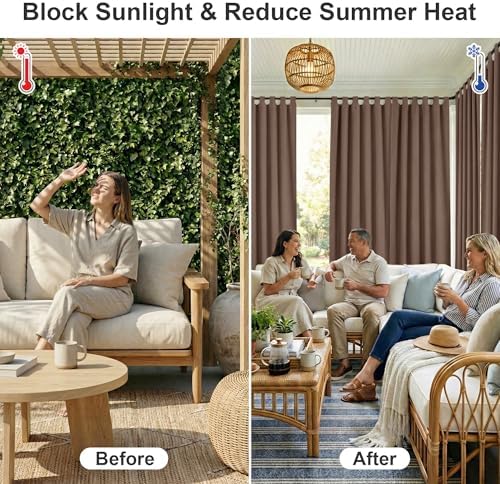RYB HOME 2 Panels Outdoor Curtains - Image 2