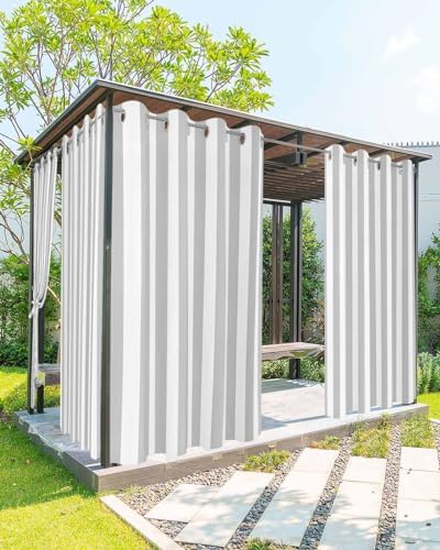 Striped Outdoor Curtains for Patio Waterproof Weatherproof, Sun Blocking by BABE+MAPS