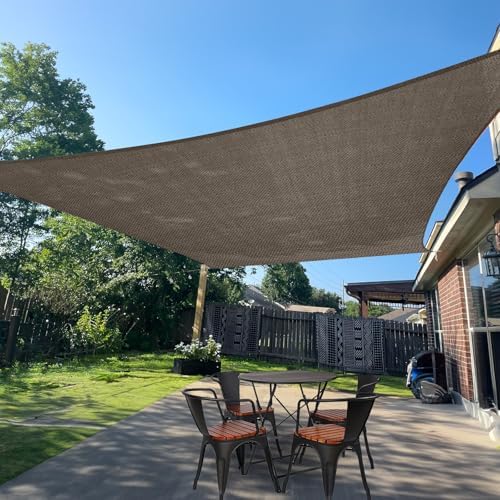 SUNLAX Sun Shade Sail 11'x20' Brown Rectangle Shade Cover Custom Size by SUNLAX