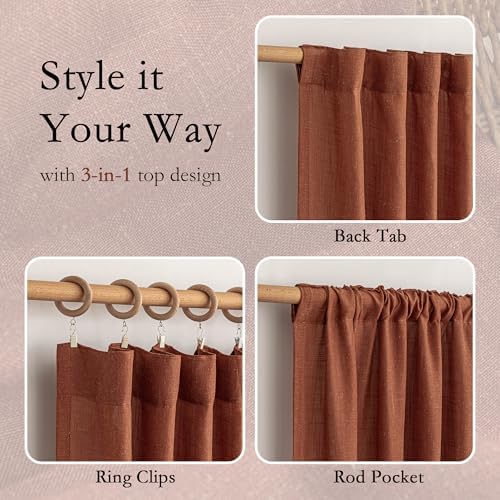 MYSKY HOME Extra Long Curtains for Living Room 96 Inches Light Filtering Semi - Image 4